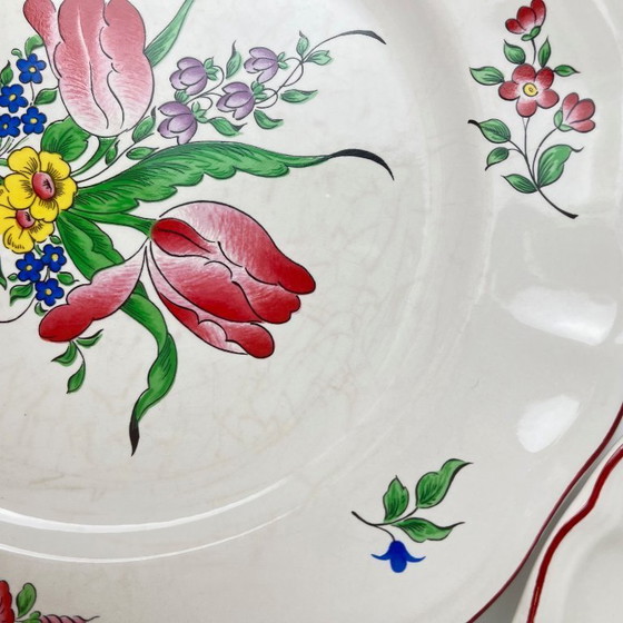 Image 1 of Set aus 6 KG Lunéville Speisetellern, Reverbère-Muster