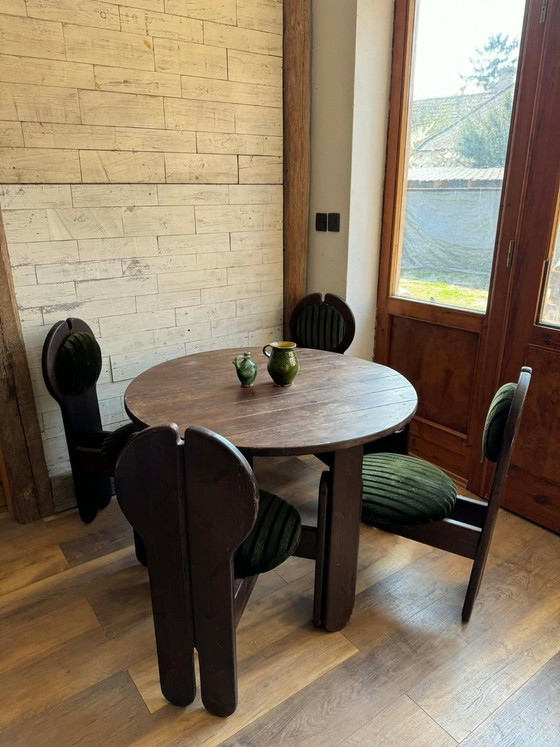 Vintage Dining Set by Szedleczky Mária, 1960s, Set of 5, Brown, Mid Century Modern (photo 2 of 5)