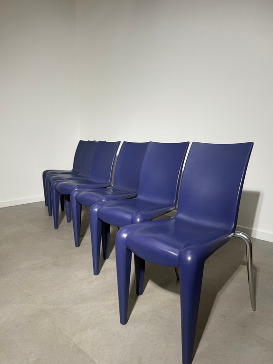 Juego de 6 sillas de comedor Luis XX de Philippe Starck para Vitra – Azul / Malva (photo 3 of 7)