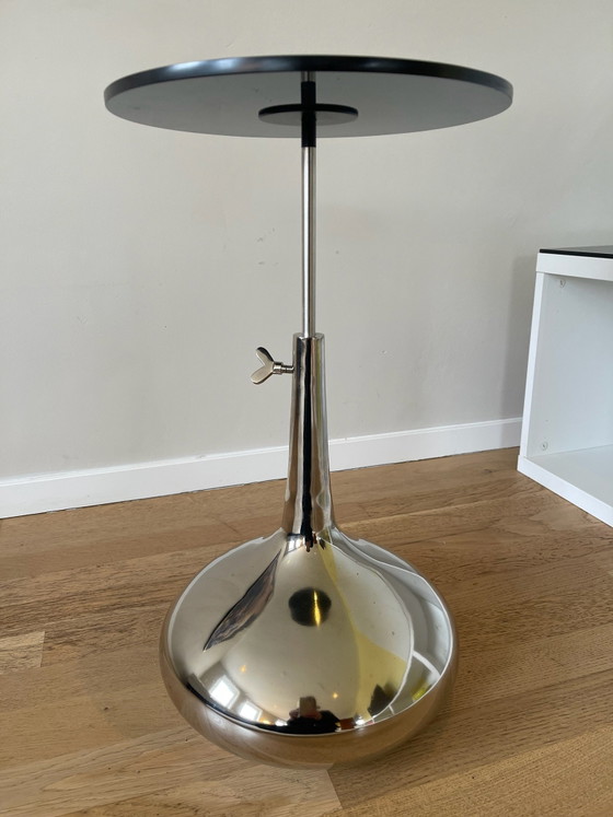 Adjustable Side table, Glass, Metal, Silver (photo 6 of 7)