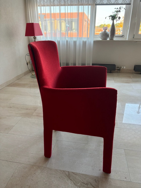 Eethoek met 4 mooie rode stoelen, Eetkamerset, Metaal, Rood (foto 2 van 5)