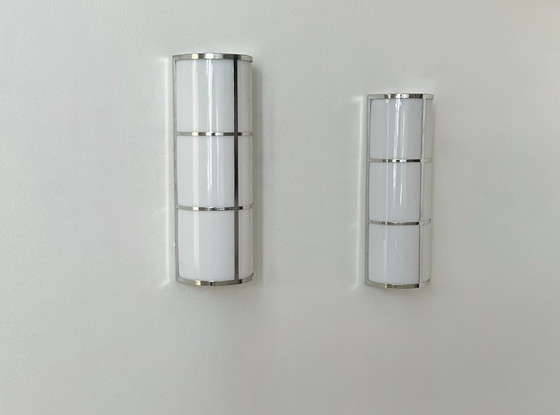 Image 1 of Coppia di applique vintage, cromate e plexiglas, Francia, 1980