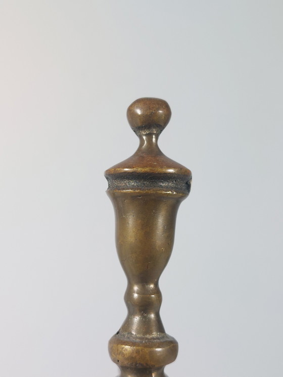 Image 1 of Paire de tréteaux de cheminée zoomorphes vintage en laiton