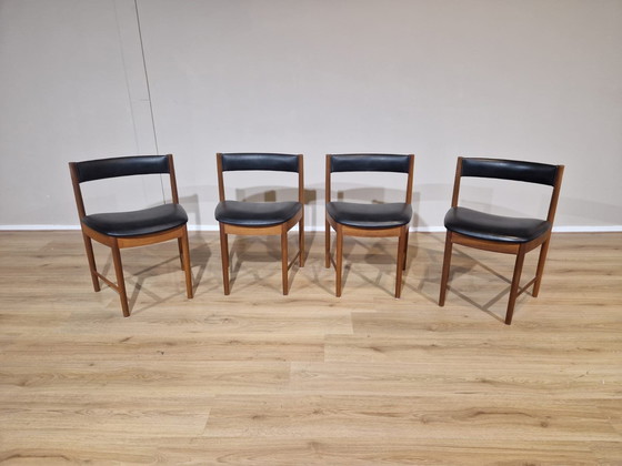 Image 1 of 4X Vintage Ah. Mcintosh 1970 - Chairs - Teak - Leather