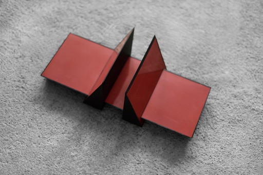Vintage Mid-Century Italian Modern Space Age Red Plastic Book Holder by Corus Associati for MGL Plast Fabriano, 1980s