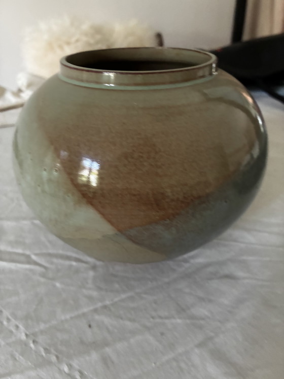 Image 1 of Vintage vase blue, beige, green