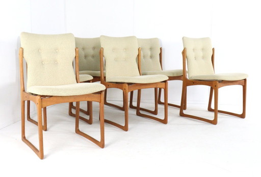 Ensemble de 6 chaises de salle à manger Vamdrup vintage danois