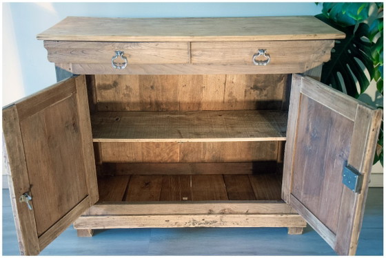 Image 1 of Antique Parisian sideboard, raw light oak