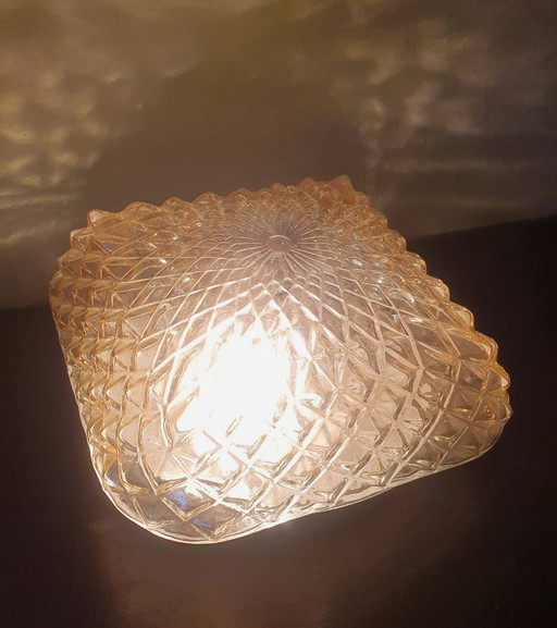 Vintage ceiling and wall lamp with pearlescent diamond points,