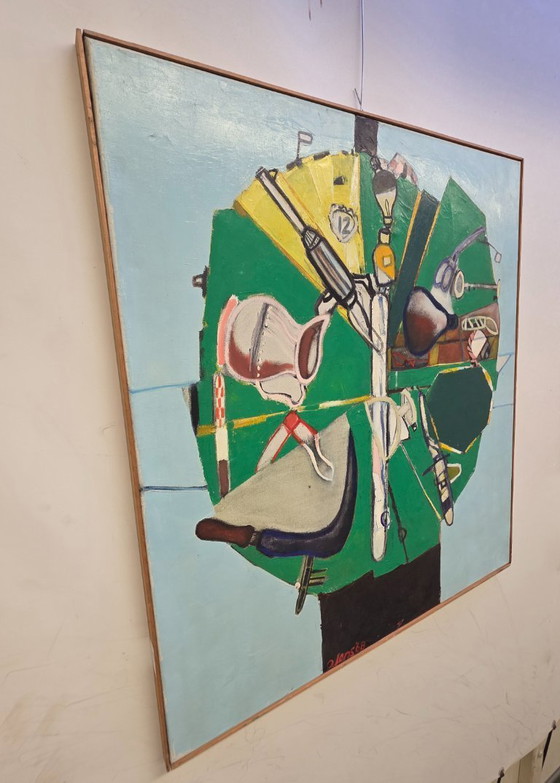 Image 1 of Oskar Lens, the daily grind of life, oil on canvas