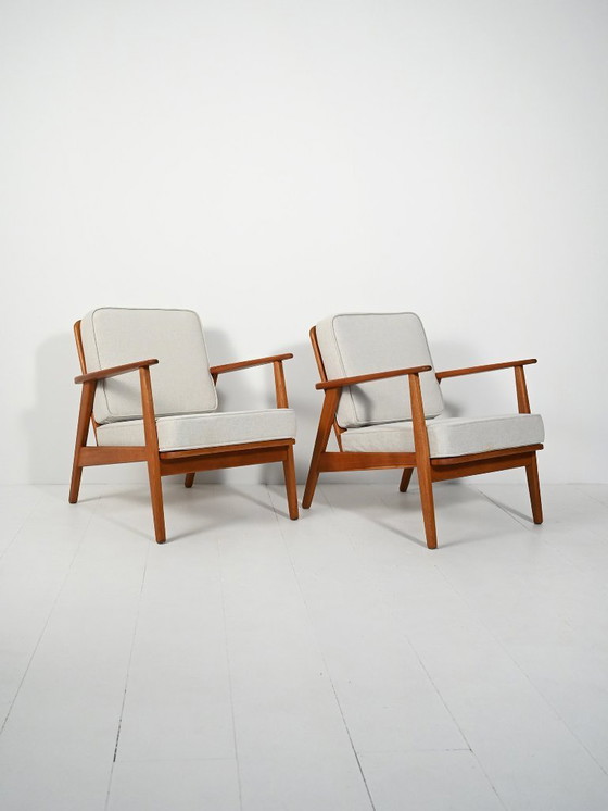 Image 1 of Een paar teakhouten fauteuils van Thomas Harlev, 1957
