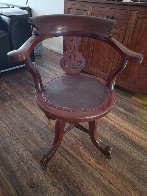 Chaise pivotante victorienne antique