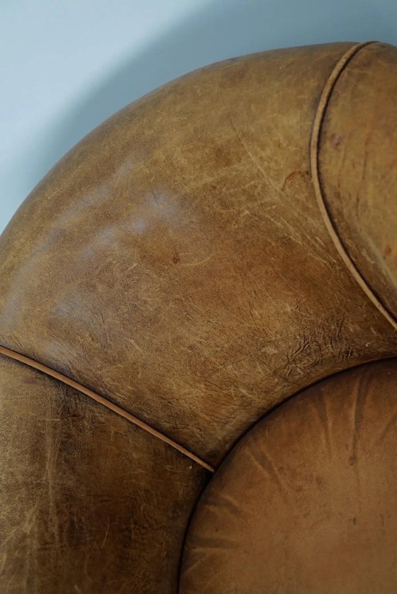 Image 1 of Vintage Nederlandse cognackleurige leren clubfauteuil