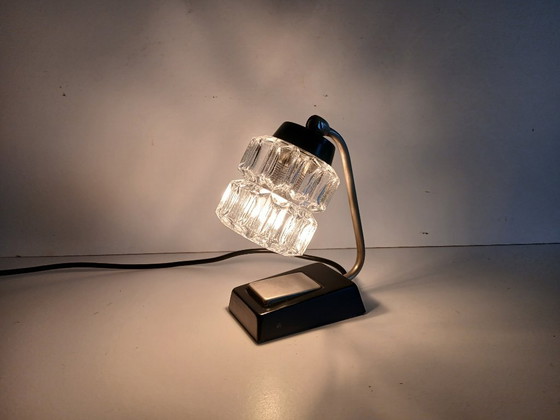 Lampada da Comodino, Lampada da Tavolo, Richard Essig, Vintage, Lampade da tavolo, Metallo, Vetro, Nero (foto 3 di 7)