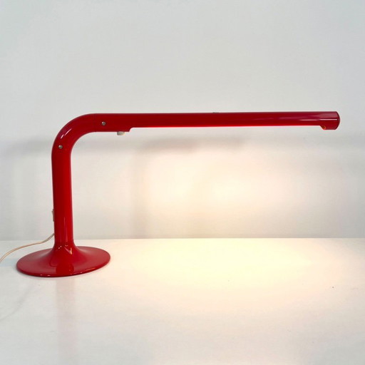 Red Tube Table Lamp by Anders Pehrson for Ateljé Lyktan, 1970s