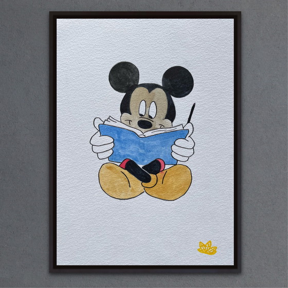 Image 1 of Watercolor illustration of Mickey Mouse, 21x15cm