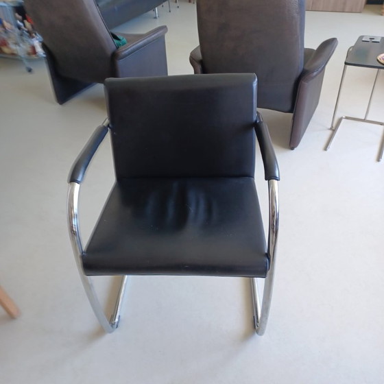 4 sedie Mies van der Rohe prodotte da Fasem – Sedie da pranzo, Leather, Metal (photo 4 of 5)
