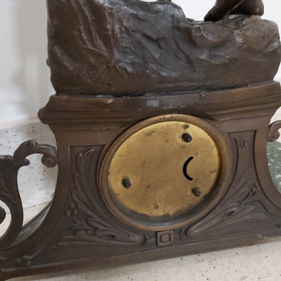 Image 1 of Repisa de chimenea francesa antigua en bronce artificial