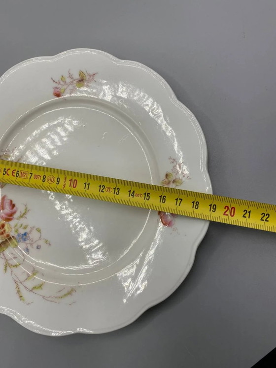 5 Porcelain Dessert Plates, Polychrome Floral Decor, Gilded Rims – Decorative Objects (photo 3 of 3)