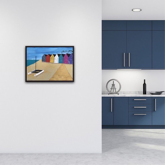 Image 1 of Acrylverf op gespannen canvas, 65x50 cm.