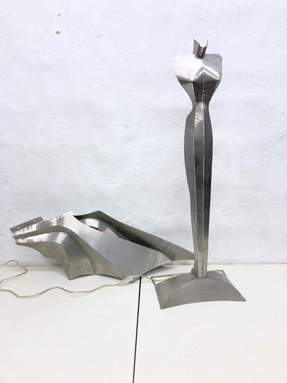Image 1 of 2 vloerlampen 80s 90s design Reinhard Stubenrauch engel verlicht sculptuur