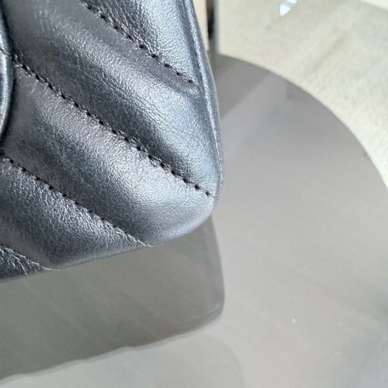 Image 1 of Chanel Classic Flap Small - Calfskin 23CM Quilted Black Gold Hardware Series 26