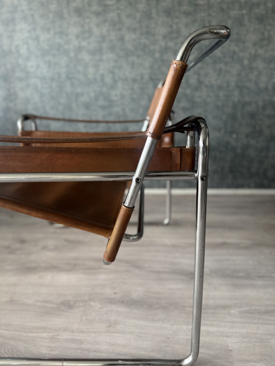 Image 1 of Sedia vintage "Wassily", pelle color cognac, Italia, anni '70