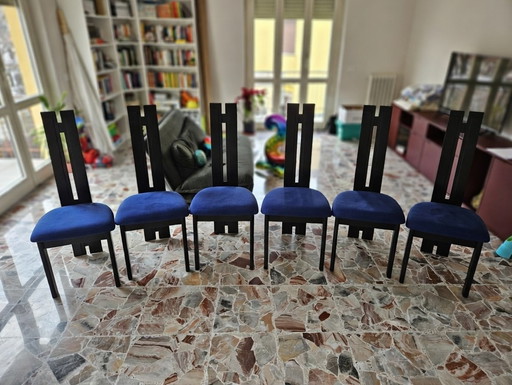 Set 6 Sedie Design legno nero