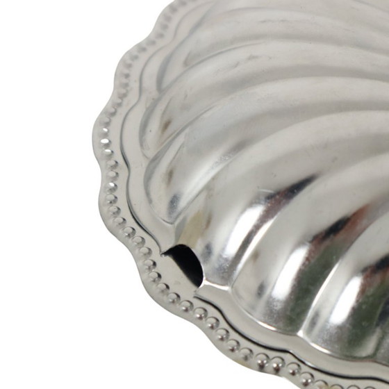 Burriera vintage a forma di conchiglia di capasanta. – Accessori da tavola, Chrome, Glass (photo 10 of 12)