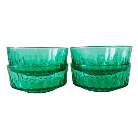 Image 1 of Arcoroc Francia cuencos vidrio verde esmeralda años 60