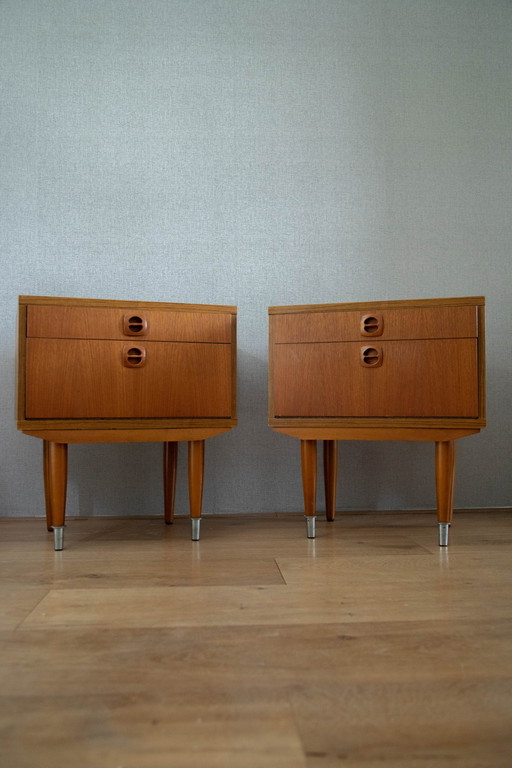 2 Vintage-Teakholzschränke aus den 1960er Jahren – nachtkastjes, Other