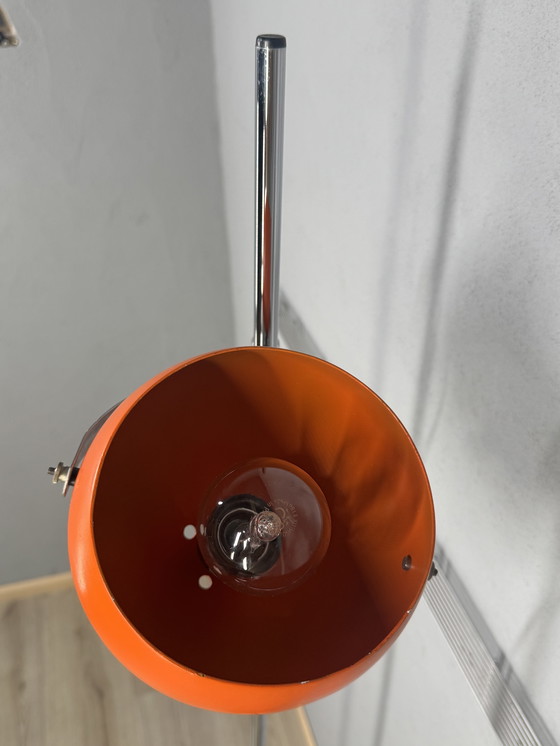 Image 1 of Vintage oranje vloerlamp in space age stijl
