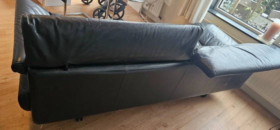 Image 1 of black leather 2.5-seater sofa Alanda, BB Italia