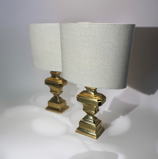 Set of 2 brass 1950s Italian table lamps