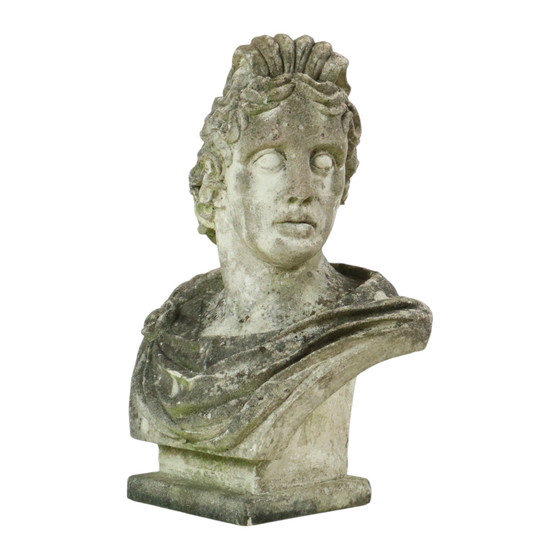 Image 1 of Large Apollo Bust Garden Statue