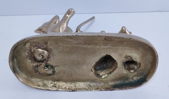 Image 1 of Pisapapeles escultural de perro de latón macizo