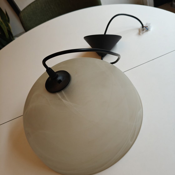 Image 1 of Vintage hanglamp van zwaar, wervelend glas – opnieuw bedraad – 30 cm