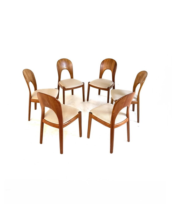 Image 1 of 6x 'Sedia Morten' restaurata, Koefoeds Hornslet '70