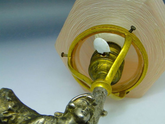 20th Century Sturm Night Lamp by J. Beck, Germany, 1890s – Table lamps, Glass, Marble (photo 9 of 13)