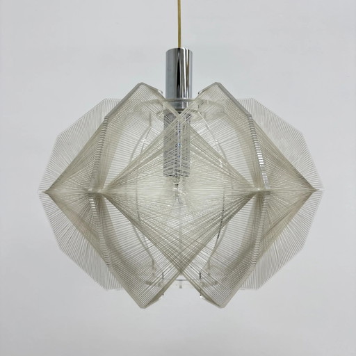 Paul Secon for Sompex Clear Wire hanglamp, jaren 70 Duitsland
