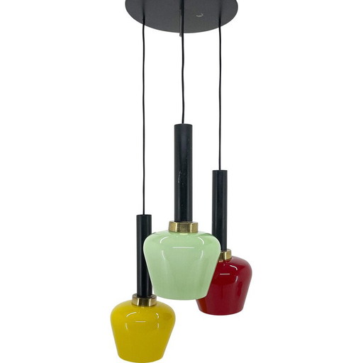Lampe suspendue cascade colorée italienne du Mid Century, 1970