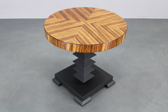 Image 1 of 980s Czechoslovakian Cubist Style Side Table, Veneer and Solid Wood
