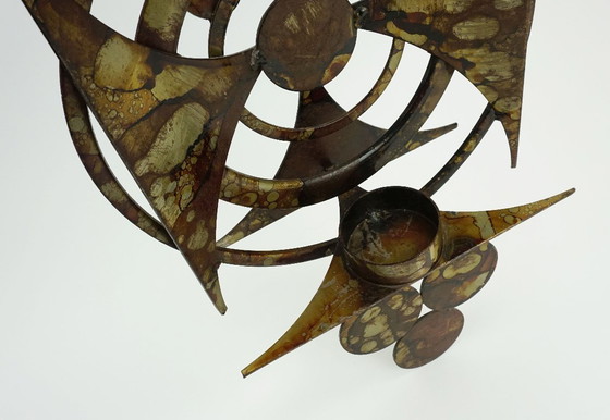 Image 1 of mid century modern henrik horst wall CANDLE HOLDER iron brutalist style