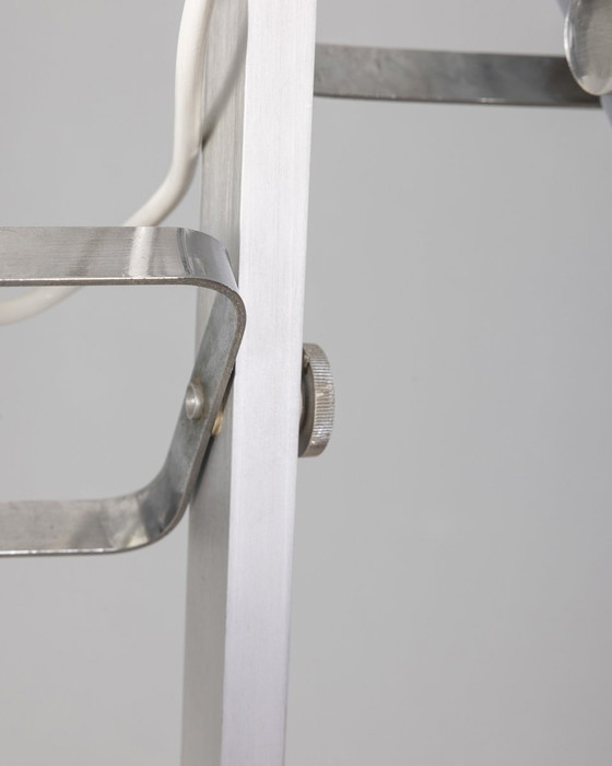 Image 1 of Vintage 70s metalen vloerlamp met twee lampen Italiaans ontwerp