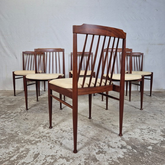 Image 1 of 6 sedie da pranzo danesi vintage degli anni '60 in palissandro, skai
