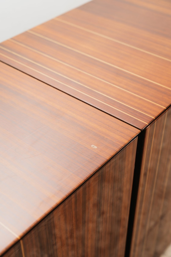 Image 1 of Monumental Rosewood Sideboard Zebrawood Lacquered Mid-Century Design 1970