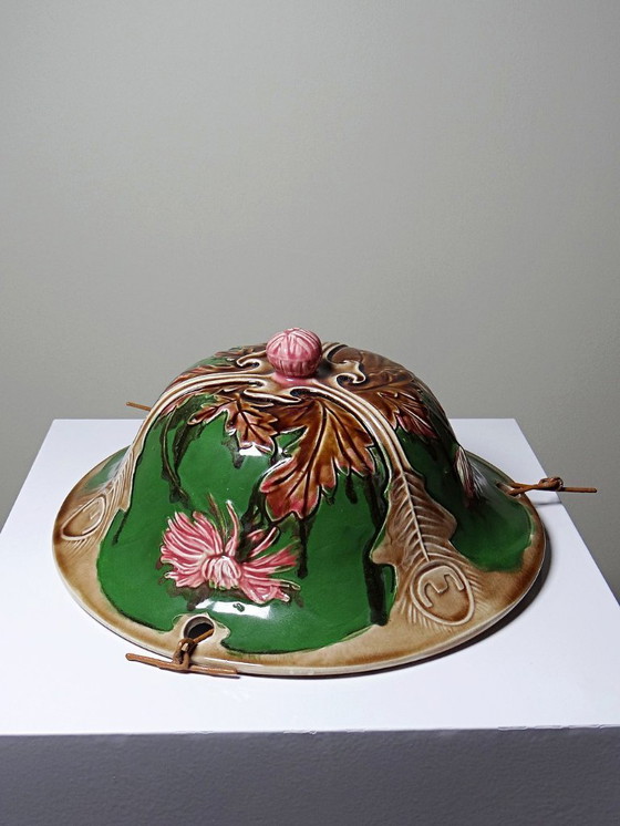 Image 1 of Antica fioriera sospesa in mabotina Art Nouveau del XIX-XX secolo