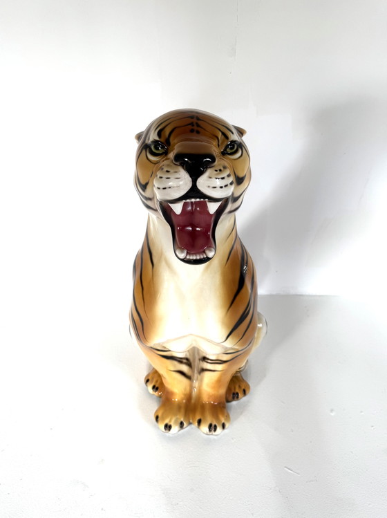 Image 1 of Tigre italiana in ceramica vintage XL, anni '60