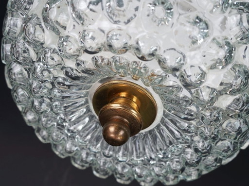 Plafonnier vintage en verre bullé de Limbourg, modèle A 637, encastré, années 1970