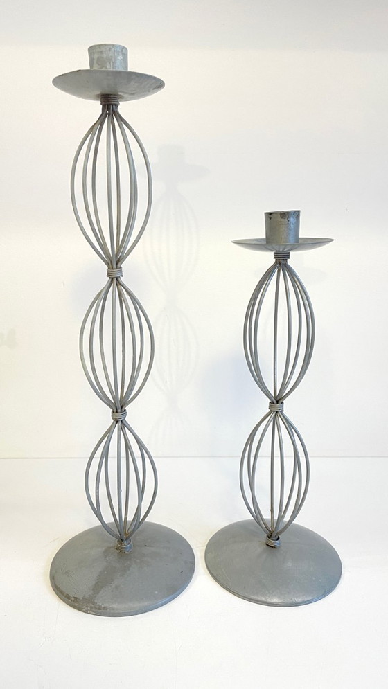 Image 1 of Portavelas geométricos de metal